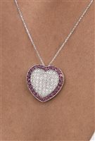 Collier Comete Femme Cuori in Or blanc Rubino GLB992